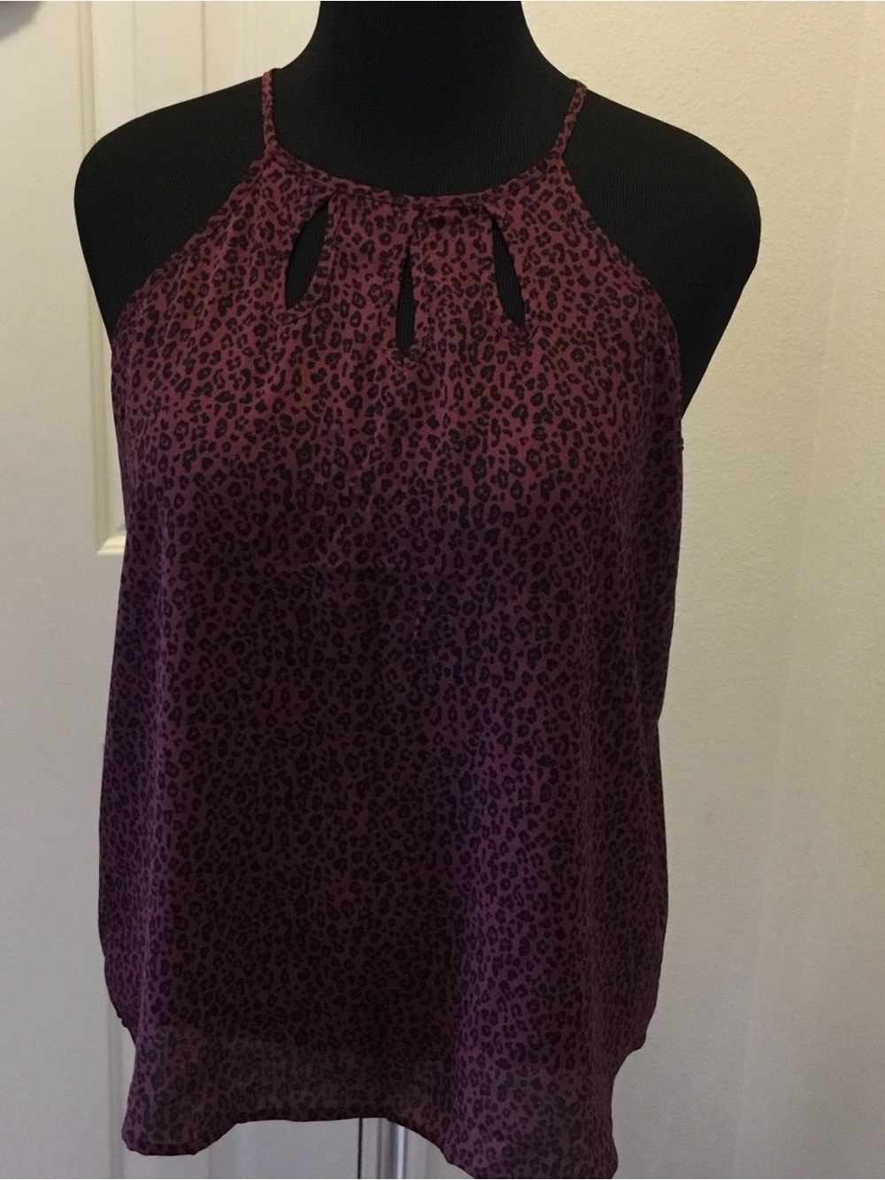Papermoon Burgundy Leopard-Print Top